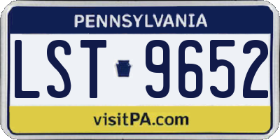 PA license plate LST9652