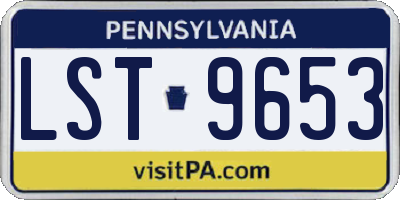 PA license plate LST9653