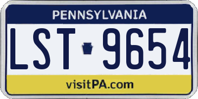 PA license plate LST9654