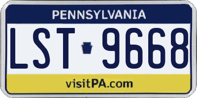 PA license plate LST9668