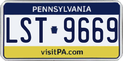 PA license plate LST9669