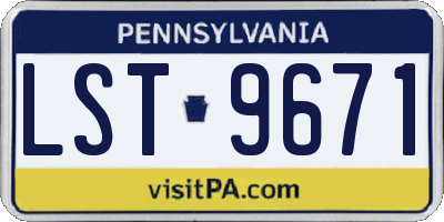 PA license plate LST9671