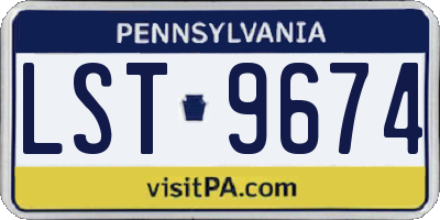 PA license plate LST9674
