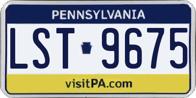 PA license plate LST9675