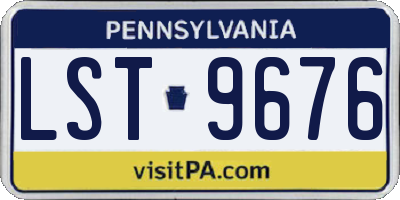 PA license plate LST9676