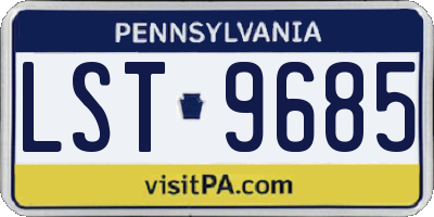 PA license plate LST9685