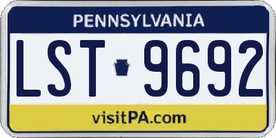 PA license plate LST9692