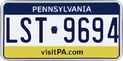 PA license plate LST9694