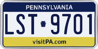 PA license plate LST9701