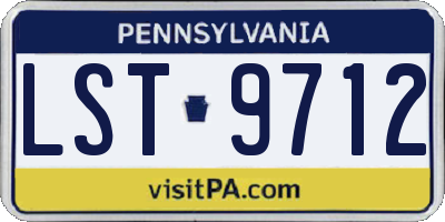 PA license plate LST9712