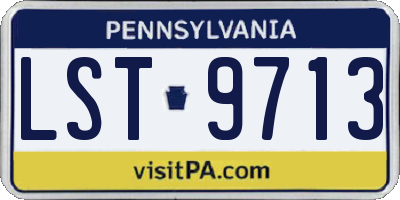 PA license plate LST9713