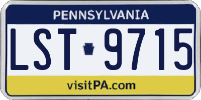PA license plate LST9715