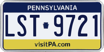 PA license plate LST9721
