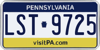 PA license plate LST9725
