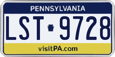 PA license plate LST9728