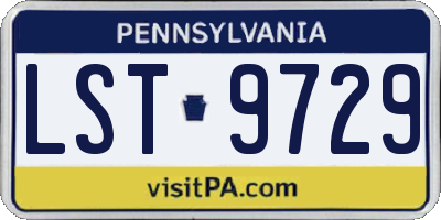 PA license plate LST9729
