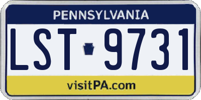 PA license plate LST9731