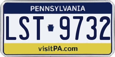 PA license plate LST9732