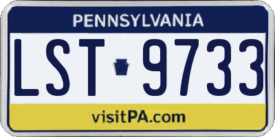 PA license plate LST9733