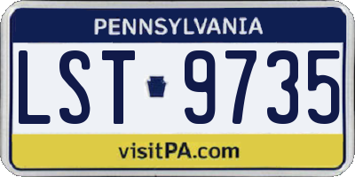 PA license plate LST9735