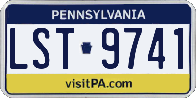 PA license plate LST9741