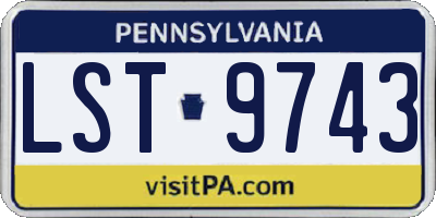 PA license plate LST9743