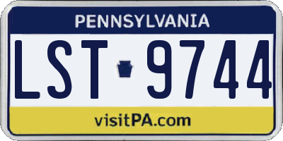 PA license plate LST9744