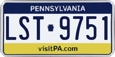 PA license plate LST9751