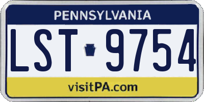 PA license plate LST9754