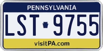 PA license plate LST9755