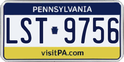 PA license plate LST9756