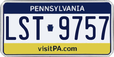 PA license plate LST9757