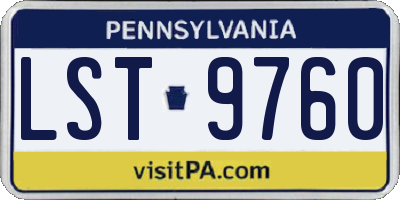 PA license plate LST9760