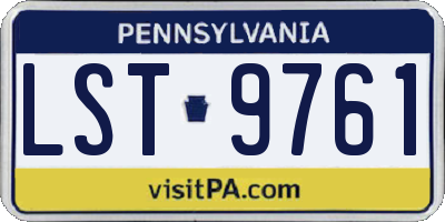 PA license plate LST9761