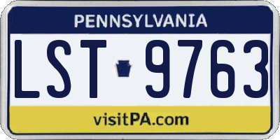 PA license plate LST9763