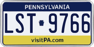 PA license plate LST9766