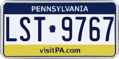 PA license plate LST9767