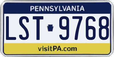 PA license plate LST9768