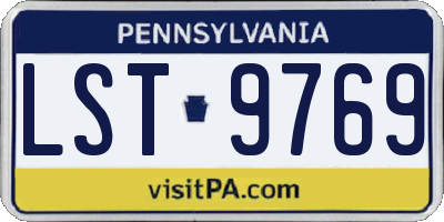 PA license plate LST9769