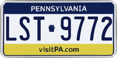 PA license plate LST9772