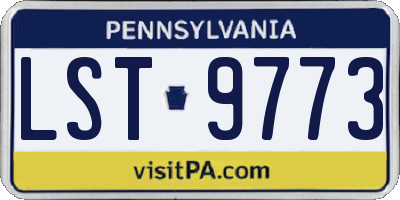 PA license plate LST9773