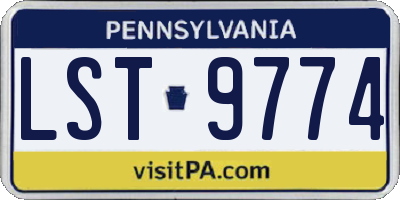 PA license plate LST9774