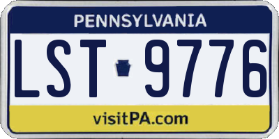 PA license plate LST9776