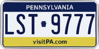 PA license plate LST9777
