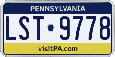 PA license plate LST9778
