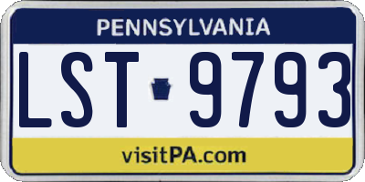 PA license plate LST9793
