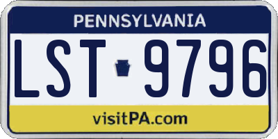 PA license plate LST9796