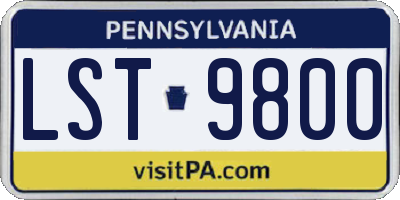 PA license plate LST9800