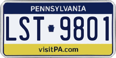 PA license plate LST9801