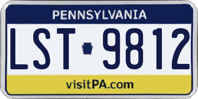 PA license plate LST9812